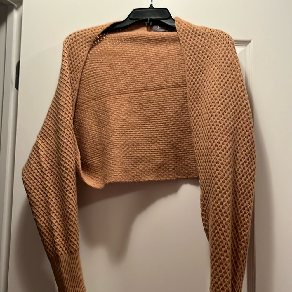 Anthropologie camel shrug one size